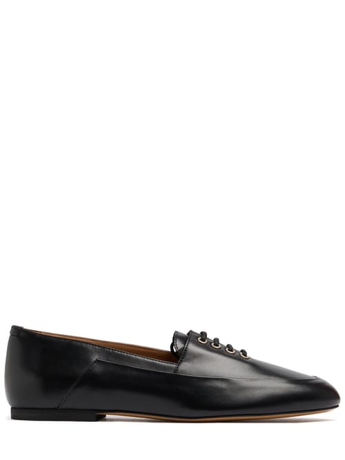 Jil Sander: Lederloafer aus Kuhhaut mit Metalldetails