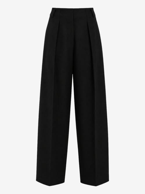 LA PISCINE: Oversized curved wide pants
