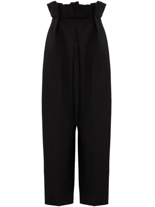 Khaite: Kira virgin wool draped-waist trousers