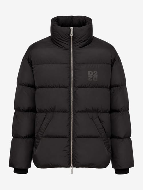 Dsquared2: D2 logo faux feather down jacket
