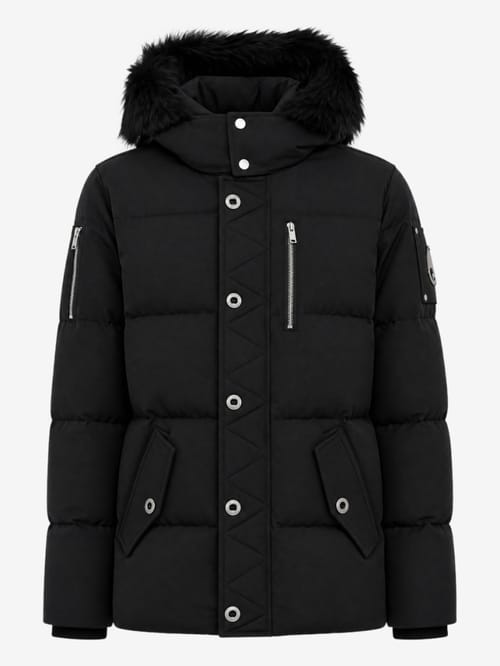 Moose Knuckles: Three-quarter cotton and shearling down jacket