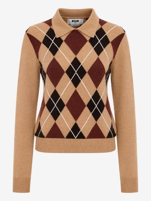 MSGM: Polo con motivo a rombi