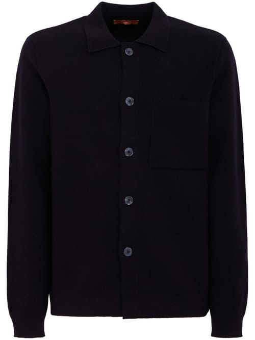 CRUNA: Punto Milano wool knit cardigan