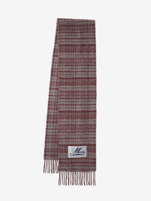 Marni: Check wool and mohair scarf