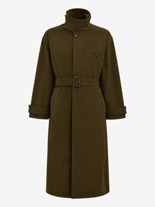 Bluemarble: Cotton blend funnel neck trench coat