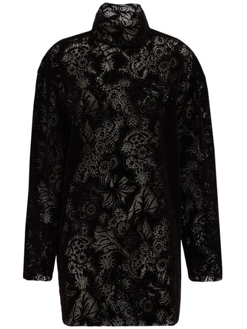 MSGM: Velvet flock lace mini dress