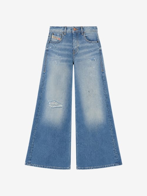 Diesel Kids: Washed denim straight jeans