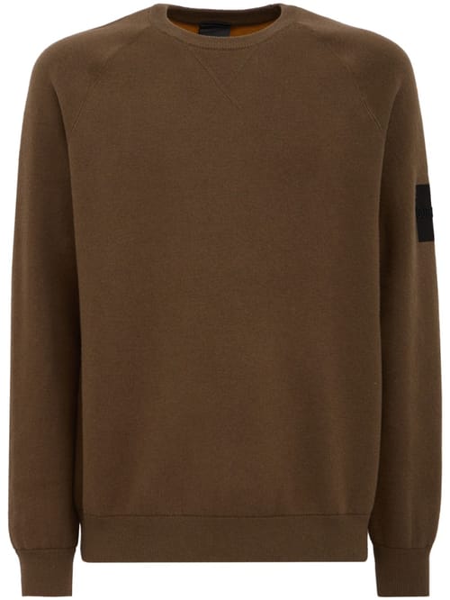 OUTHERE: Woodveil cotton blend crewneck sweater