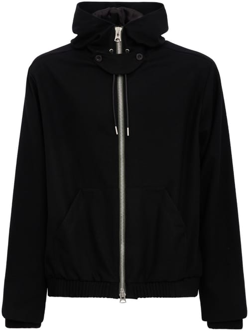 Sacai: Wool Flannel Hoodie