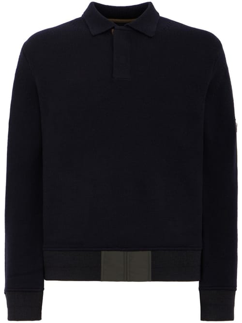 Sacai: Wool Knit Polo Shirt