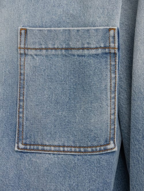 MSGM: Cropped denim shirt with tie