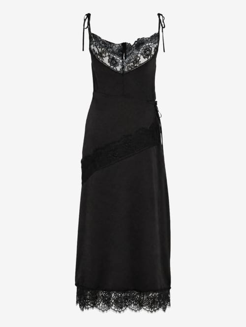 MSGM: Satin long dress with lace