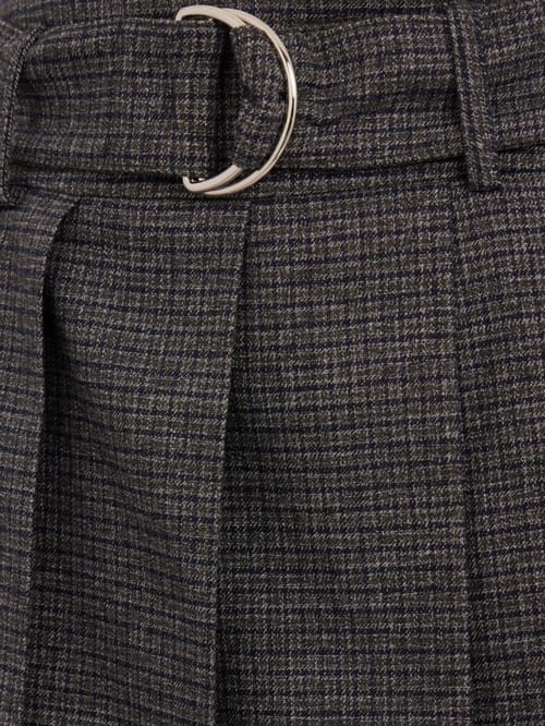 MSGM: Wool pleated mini skirt with belt