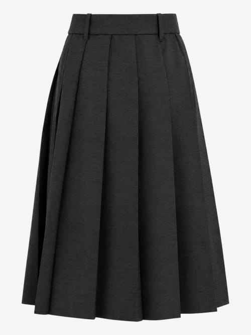 MSGM: Wool pleated midi skirt with belt