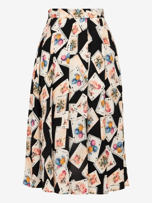 MSGM: Printed pleated midi skirt