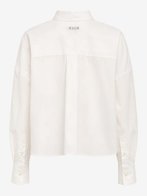 MSGM: Cotton long-sleeve shirt with logo