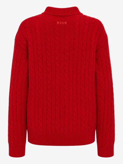 MSGM: Cable knit polo