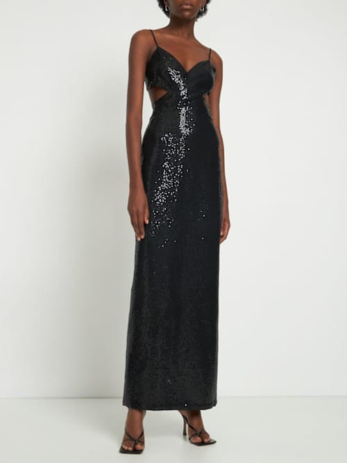 Michael Kors Collection: Embellished crepe sable cutout gown