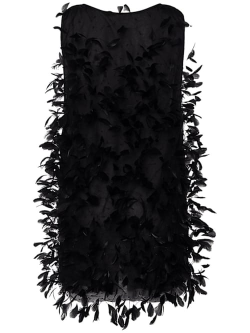 Max Mara: Straight mini dress with feathers