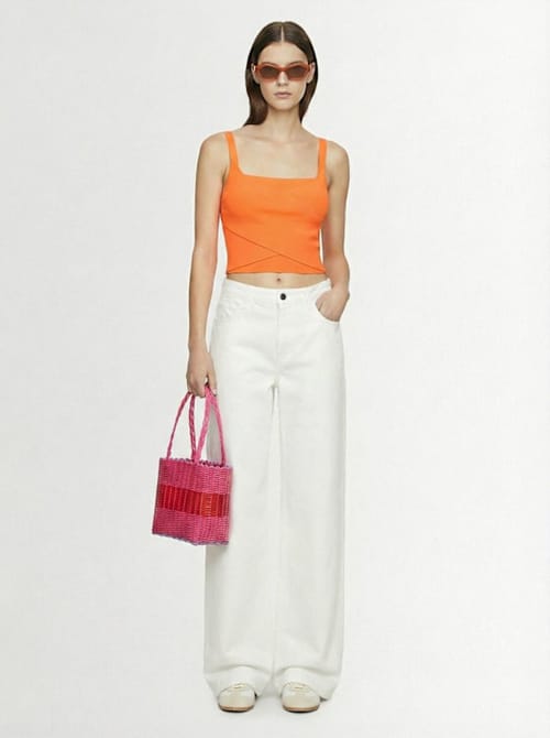 MSGM: Techno stretch ribbed knit top