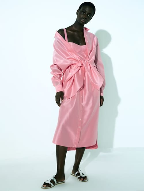 Rosie Assoulin: Cotton and silk-blend midi dress with knot