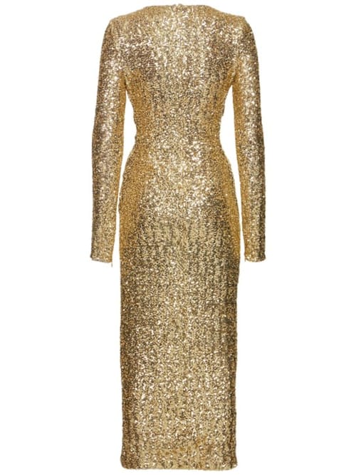 Michael Kors Collection: Sequin draped wrap dress