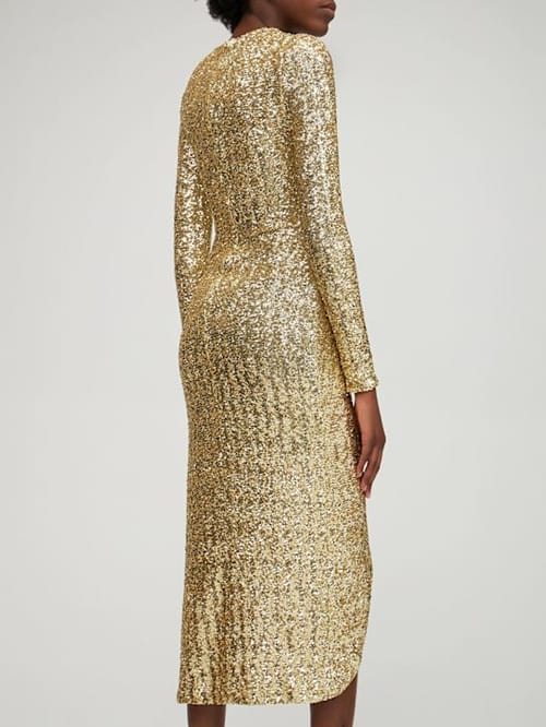 Michael Kors Collection: Sequin draped wrap dress