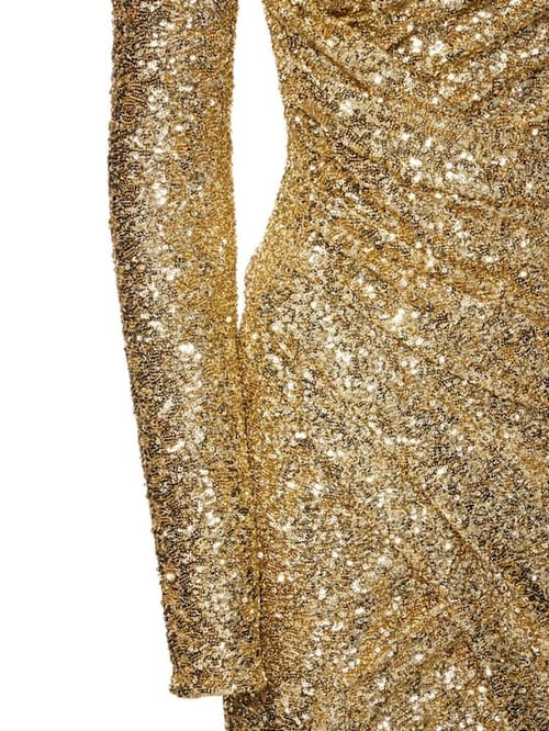 Michael Kors Collection: Sequin draped wrap dress