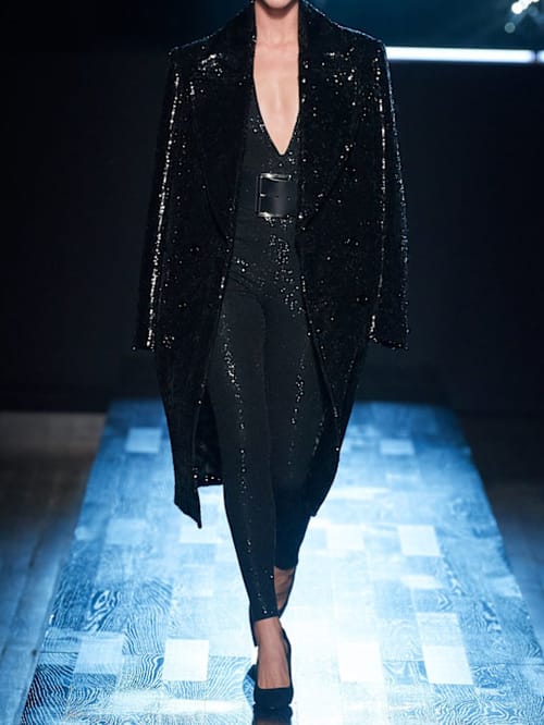 Michael Kors Collection: Chesterfield亮片双排扣大衣