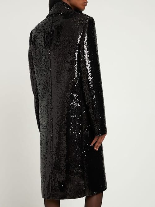 Michael Kors Collection: Chesterfield亮片双排扣大衣