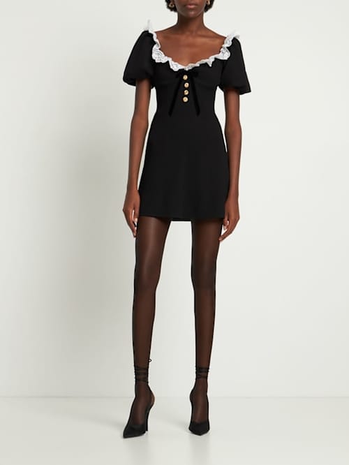 Alessandra Rich: Vestido corto de lana virgen