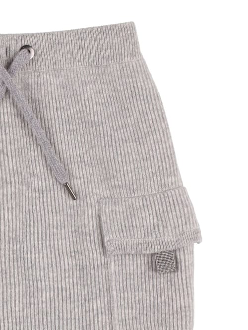 Brunello Cucinelli: 羊绒罗纹针织迷你短裙