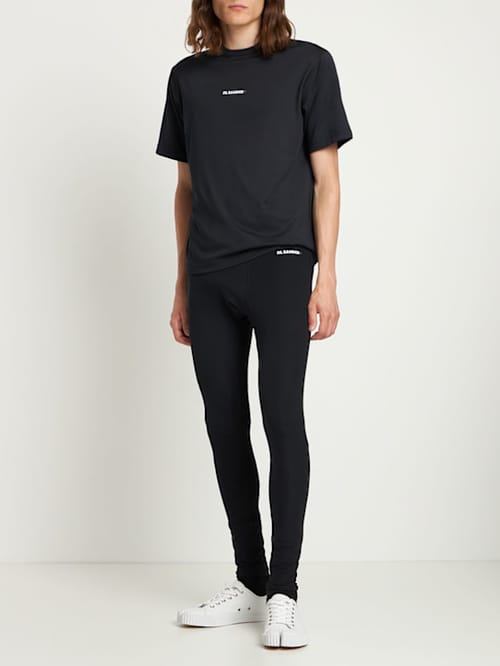 Jil Sander: Plus logo科技织物平纹针织紧身裤