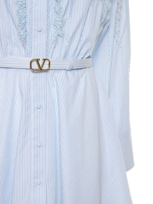 Valentino: Cotton A-line dress with belt