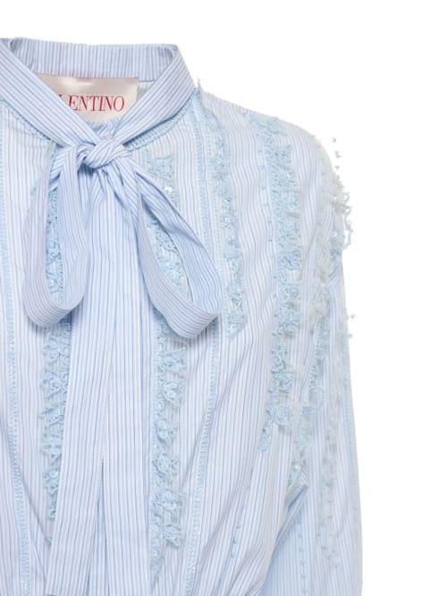 Valentino: Cotton A-line dress with belt