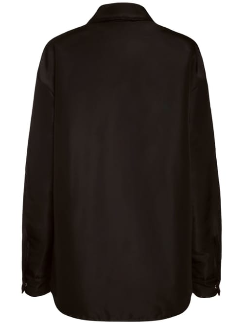 Valentino: 大廓型填充真丝罗缎衬衫