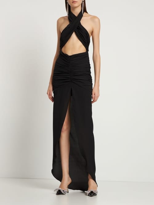 Giuseppe Di Morabito: Halterneck maxi dress with ruching
