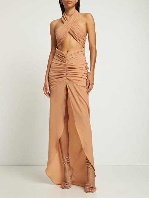 Giuseppe Di Morabito: Halterneck maxi dress with ruching