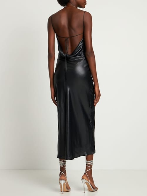 Stella McCartney: Vestido largo de raso con espalda abierta
