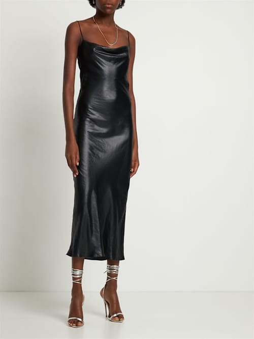 Stella McCartney: Vestido largo de raso con espalda abierta