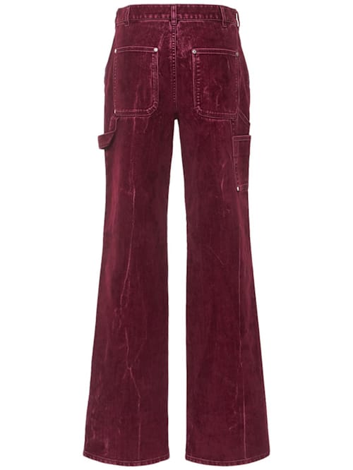Stella McCartney: 天鹅绒直筒牛仔工装裤