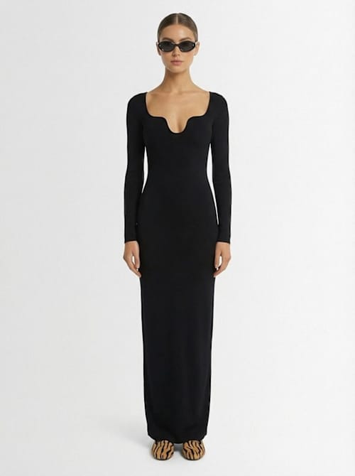 Valentino: Knit maxi dress with sweetheart neckline