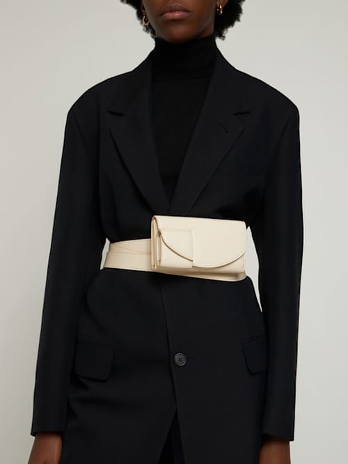 The Row: Calfskin belt with pouch