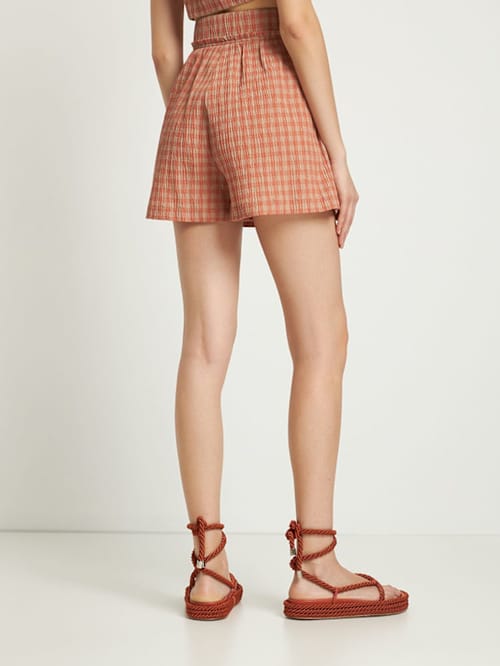 ALTUZARRA: Thor格纹泡泡纱迷你短裤