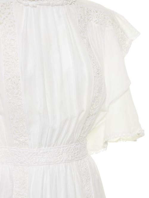 Marant Etoile: Baumwollkleid mit Spitzeneinsätzen
