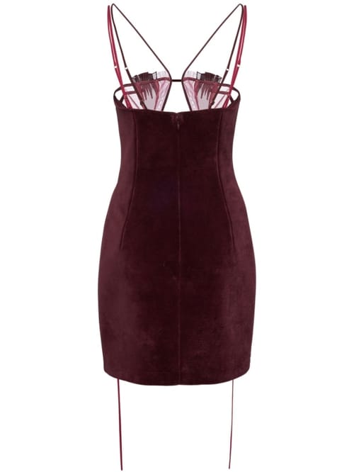 Nensi Dojaka: Velvet mini dress with cut-outs