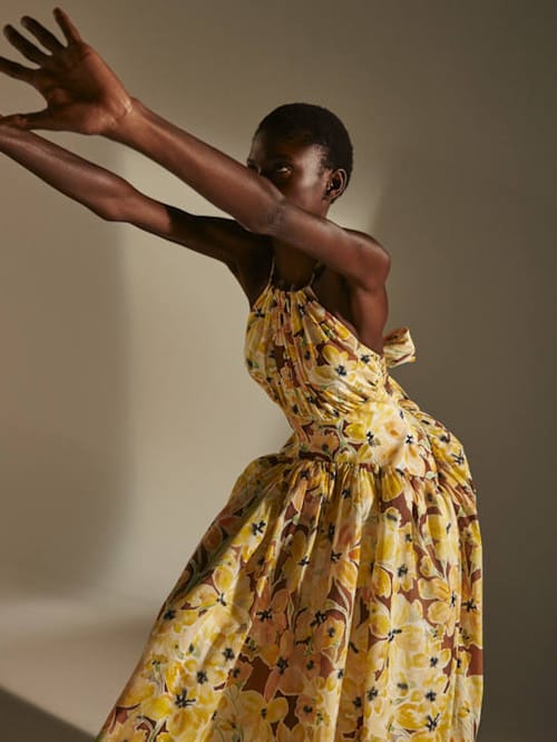 Rosie Assoulin: Vestido midi de algodón halter