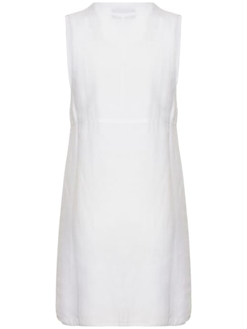 Alex Rivière Studio: Vestido corto evasé en mezcla de lino