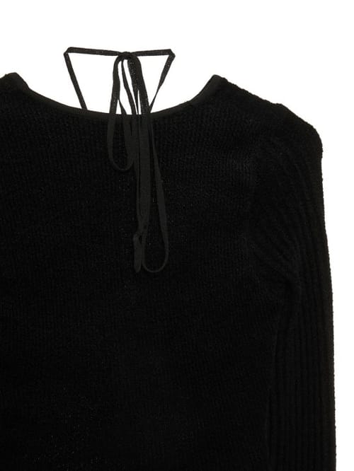 Andreadamo: Ribbed knit cut-out midi dress
