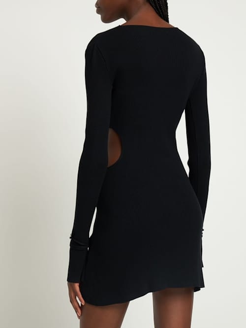 Mach & Mach: Robe courte en maille côtelée